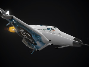 virgin galactic spaceship low-poly 3D 模型