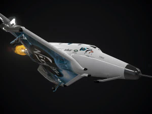 virgin galactic spaceship low-poly 3D Model