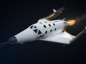 virgin galactic spaceship low-poly 3D 模型