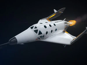 virgin galactic spaceship low-poly 3D Model