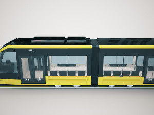 caf urbos tram 4k texture pbr ready low-poly Modelo 3D