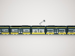 caf urbos tram 4k texture pbr ready low-poly Modelo 3D