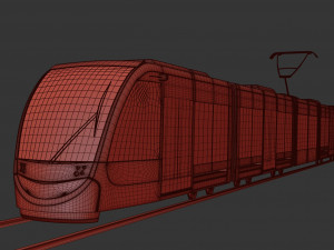 caf urbos tram 4k texture pbr ready low-poly Modelo 3D