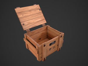 old soviet wooden military box low poly model for vr gaming low-poly Model 3D