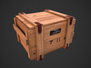 old soviet wooden military box low poly model for vr gaming low-poly Model 3D