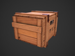 old soviet wooden military box low poly model for vr gaming low-poly Model 3D