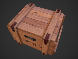 old soviet wooden military box low poly model for vr gaming low-poly Model 3D