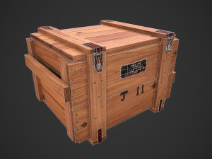 old soviet wooden military box low poly model for vr gaming low-poly Model 3D