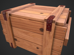 old soviet wooden military box low poly model for vr gaming low-poly Model 3D