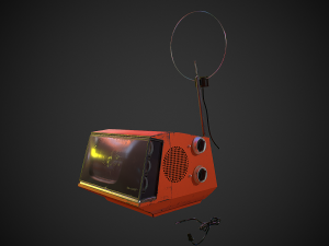 retro television low-poly 3D मॉडल