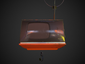 retro television low-poly 3D मॉडल