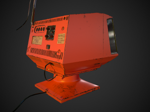 retro television low-poly 3D मॉडल