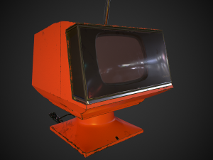 retro television low-poly 3D मॉडल