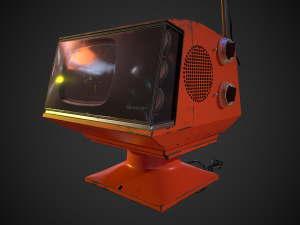 retro television low-poly 3D मॉडल