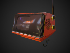 retro television low-poly 3D मॉडल