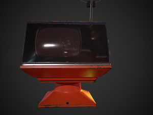 retro television low-poly 3D मॉडल