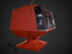 retro television low-poly 3D मॉडल