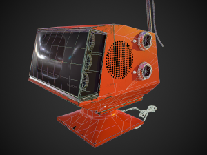 retro television low-poly 3D मॉडल