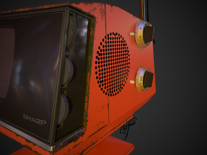 retro television low-poly 3D मॉडल