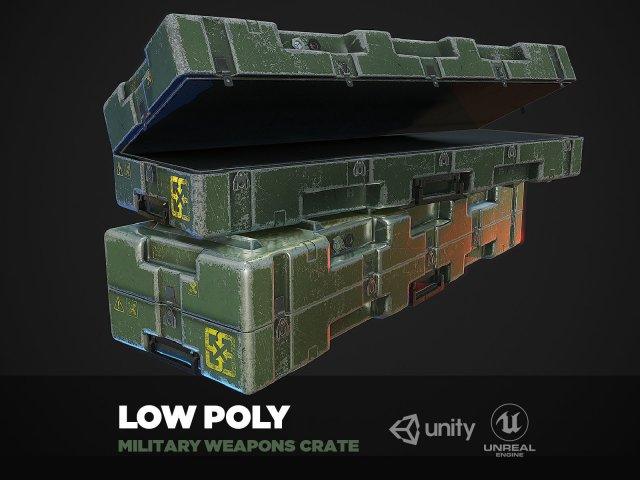 army box military box low-poly 3D Model .c4d .max .obj .3ds .fbx .stl .blend 