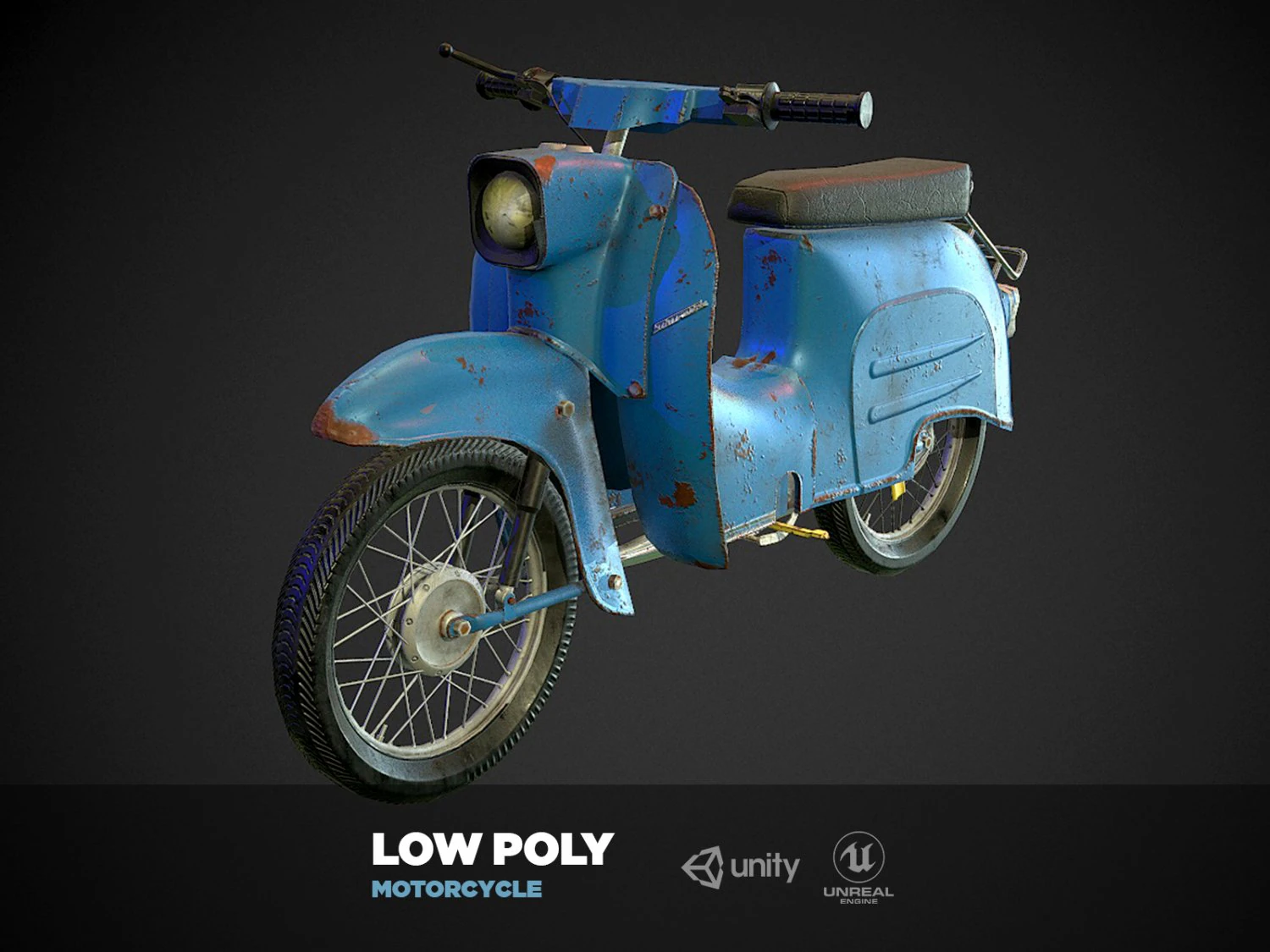 schwalbe kr 51 retro motorcycle low-poly 3D Model .c4d .max .obj .3ds .fbx .stl .blend 