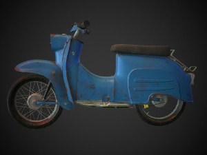 schwalbe kr 51 retro motorcycle low-poly Modelo 3D