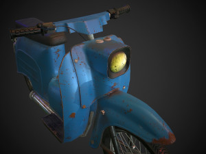 schwalbe kr 51 retro motorcycle low-poly Modelo 3D