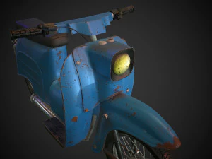 schwalbe kr 51 retro motorcycle low-poly 3D Model