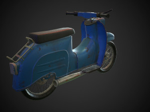 schwalbe kr 51 retro motorcycle low-poly Modelo 3D