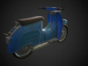 schwalbe kr 51 retro motorcycle low-poly 3D Model