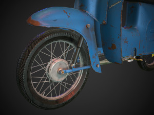 schwalbe kr 51 retro motorcycle low-poly Modelo 3D