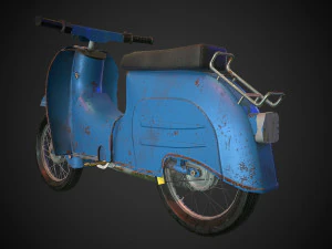 schwalbe kr 51 retro motorcycle low-poly 3D Model