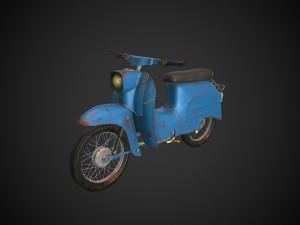 schwalbe kr 51 retro motorcycle low-poly Modelo 3D