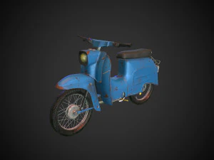 schwalbe kr 51 retro motorcycle low-poly 3D Model