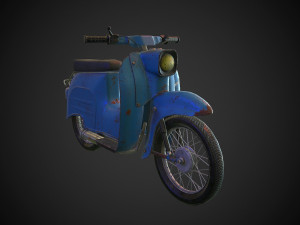 schwalbe kr 51 retro motorcycle low-poly Modelo 3D