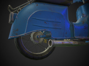 schwalbe kr 51 retro motorcycle low-poly Modelo 3D