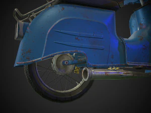 schwalbe kr 51 retro motorcycle low-poly 3D Model