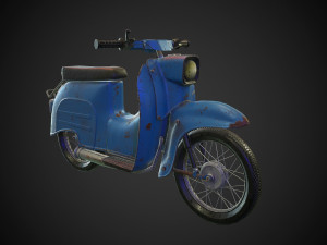 schwalbe kr 51 retro motorcycle low-poly Modelo 3D