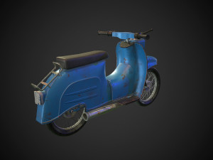 schwalbe kr 51 retro motorcycle low-poly Modelo 3D