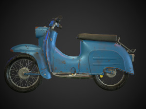 schwalbe kr 51 retro motorcycle low-poly Modelo 3D