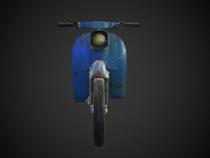 schwalbe kr 51 retro motorcycle low-poly Modelo 3D