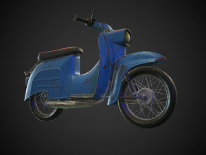 schwalbe kr 51 retro motorcycle low-poly Modelo 3D