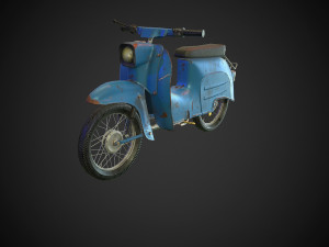 schwalbe kr 51 retro motorcycle low-poly Modelo 3D