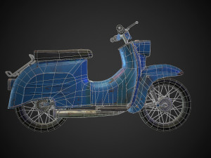 schwalbe kr 51 retro motorcycle low-poly Modelo 3D