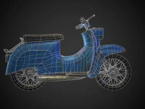 schwalbe kr 51 retro motorcycle low-poly 3D Model