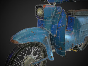 schwalbe kr 51 retro motorcycle low-poly Modelo 3D