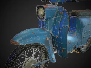 schwalbe kr 51 retro motorcycle low-poly 3D Model