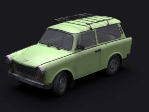 Trabant 601 kombi 1965 low-poly 3D Модель