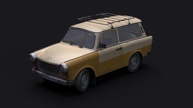 Trabant 601 kombi 1965 low-poly 3D Model in Classic Cars 3DExport