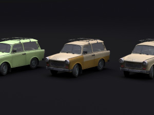 Trabant 601 kombi 1965 low-poly 3D Модель